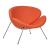 Кресло дизайнерское Emily оранжевая ткань, хромированная сталь