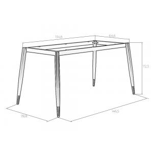 Подстолье обеденное Lester черное с золотыми наконечниками