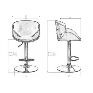 Барный стул Karter Black коричневый орех дерево, черный