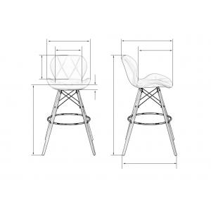 Стул барный BUTTERFLY BAR (ножки светлый бук, цвет чёрный)