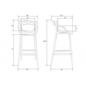 Стул барный MASTERS BAR (чёрный (B-03))