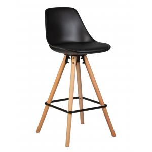 Стул полубарный RONNI (ножки светлый бук, черный (B-03))