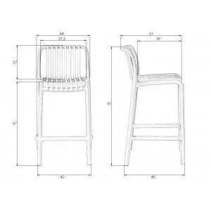 Стул полубарный CHLOE (бежевый)