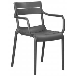 Стул Lenn Arm тёмно-серый с подлокотниками
