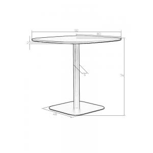 Стол Otisk 80x80 столешница белая, основание черное