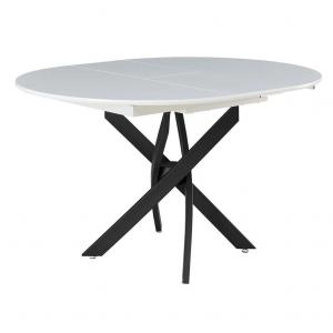 Стол Glow раскладной белый с черными ножками