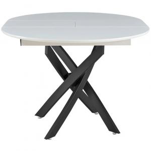 Стол Glow раскладной белый с черными ножками
