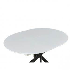 Стол Glow раскладной белый с черными ножками