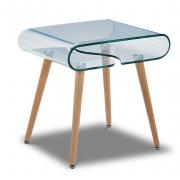 Стол журнальный Folly прозрачный, ножки бук