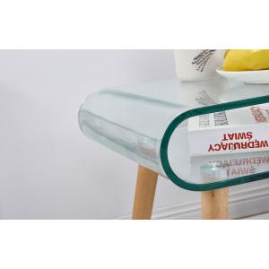 Стол журнальный Folly прозрачный, ножки бук