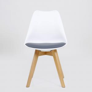 Стул SEPHI PU белый, сиденье серое