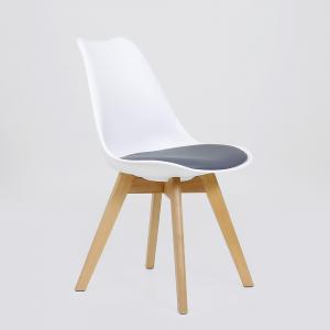 Стул SEPHI PU белый, сиденье серое