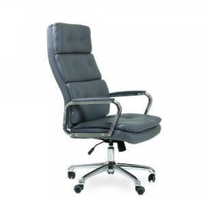 Кресло компьютерное Daudi серая экокожа